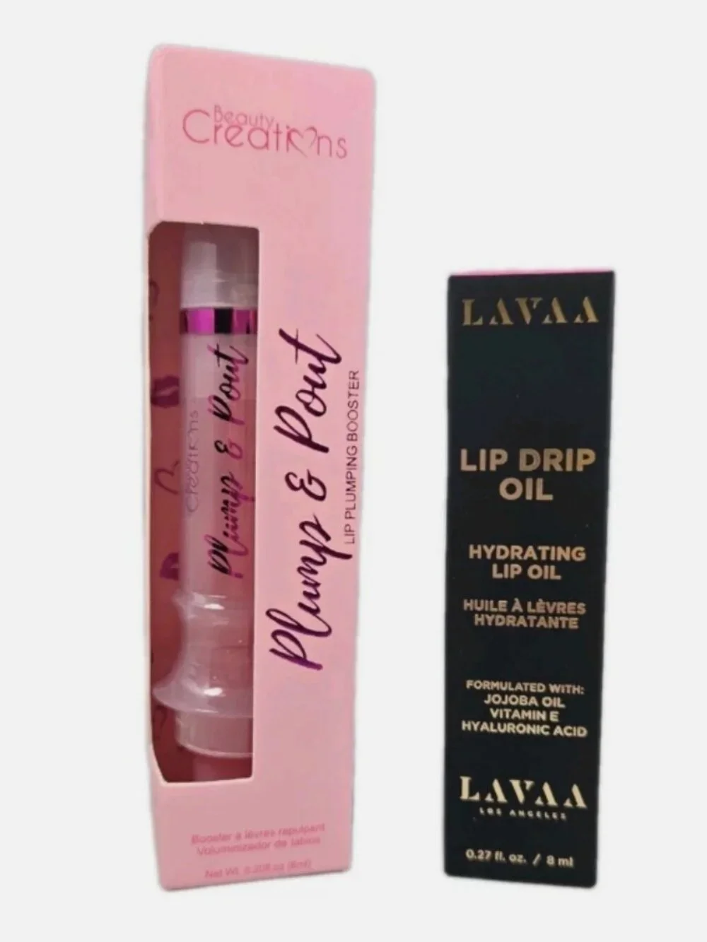 NEW Lip Bundle Lavaa Drip Oil Bubblegum & Beauty Creations Plump & Pout Blaze